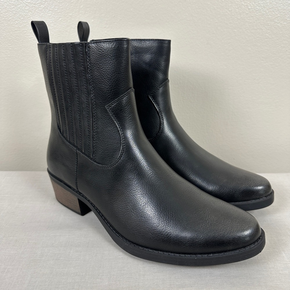 Frye and Co. Women's 11 Helmi Ankle Boot Black Western Block‎ Heel Bikercore NEW